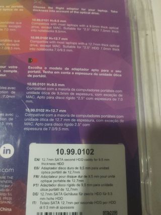 Adaptador Nanocable HDD 9.5mm