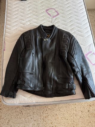 Chaqueta cuero moto hombre