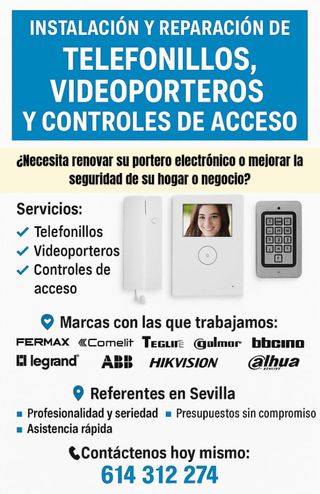 Porteros electrónicos y controles de acceso.