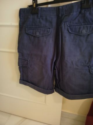 Bermudas hombre beige y azul marino