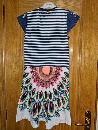 Vestido niña Desigual rayas lentejuelas