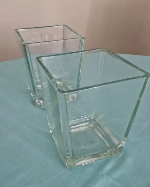 Jarrones cristal transparentes Juego 8 jarrones