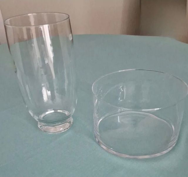 Jarrones cristal transparentes Juego 8 jarrones