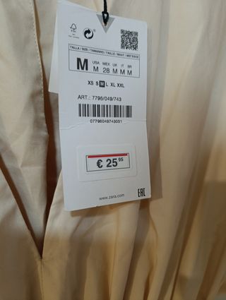 Mono corto Zara beige - M