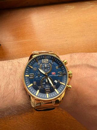Reloj Mini Focus dorado azul 47mm