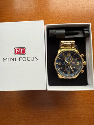 Reloj Mini Focus dorado azul 47mm