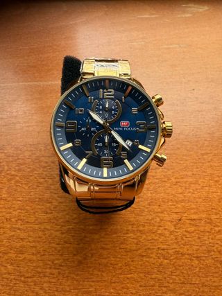Reloj Mini Focus dorado azul 47mm
