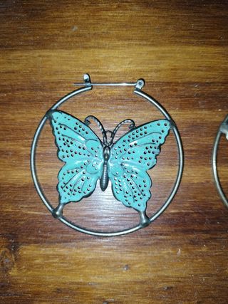 Pendientes Mariposa Turquesa - Art Deco