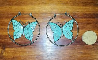 Pendientes Mariposa Turquesa - Art Deco