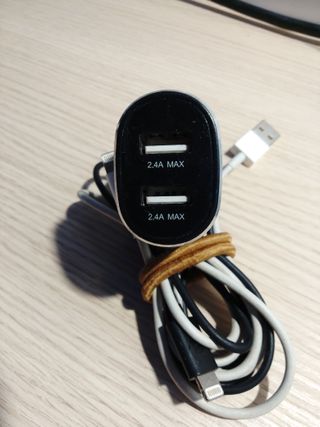 Cargador coche iPhone Doble USB