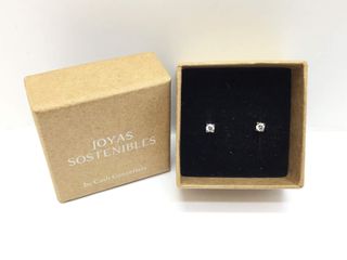 pendientes oro 18k con piedra con diamante
