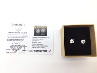 pendientes oro 18k con diamante de laboratorio