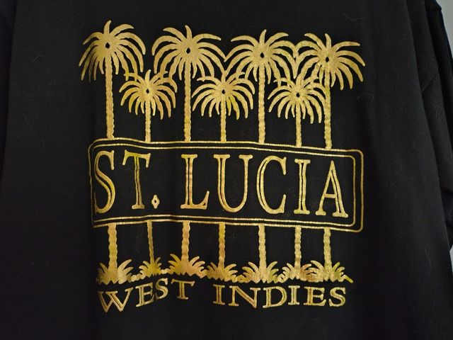 Maglietta St.Lucia nera oro