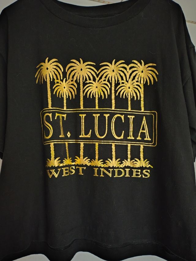 Maglietta St.Lucia nera oro