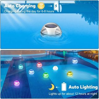 Luci LED solari per piscina galleggianti 2pz