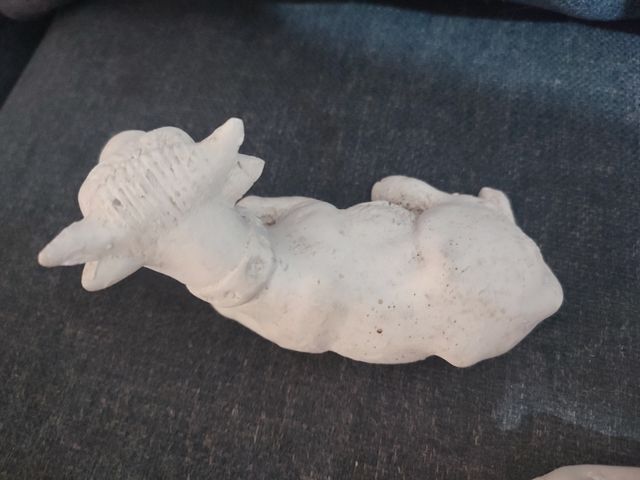 Mula y Buey Cabezones en yeso. Pesebre yeso