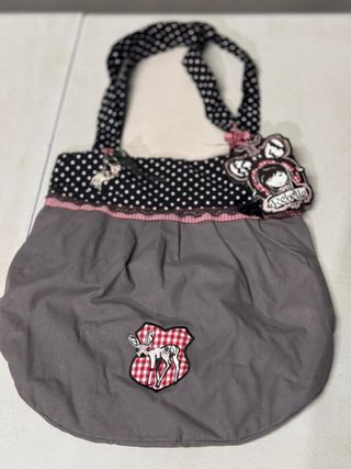 Bolso Rebellia juvenil gris y negro