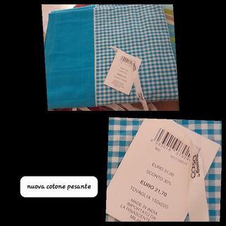 2Tovaglie  cotone-righe 150x220 e a quadri totale 