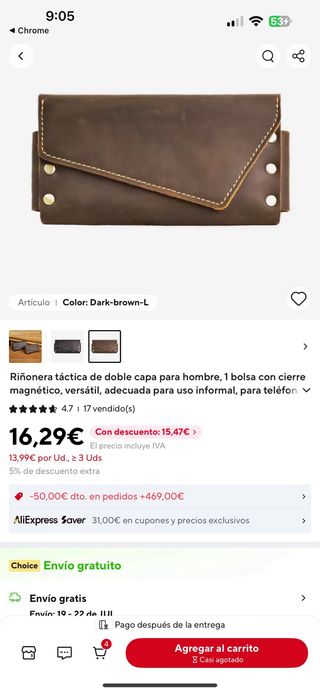 Riñonera táctica Marrón Piel