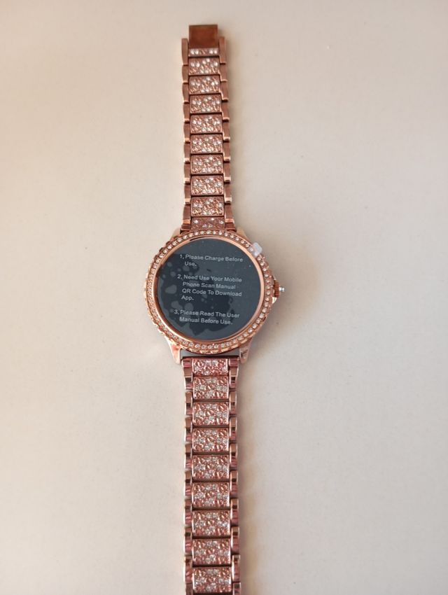 Reloj mujer brillante oro rosa con dos correas más