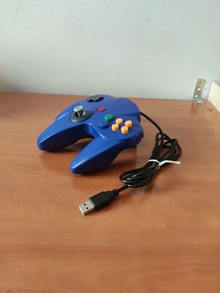 Mando de Juego Clásico N64 para USB A PC/Mac, Azul