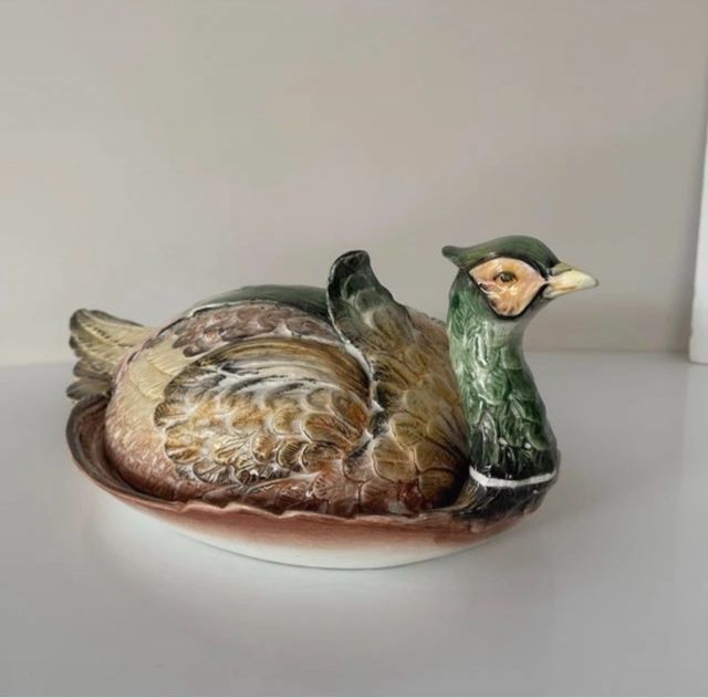 Piatto Pavone Ceramica Italia