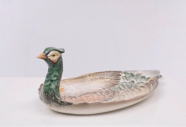 Piatto Pavone Ceramica Italia