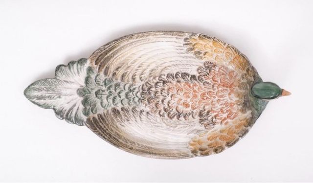Piatto Pavone Ceramica Italia