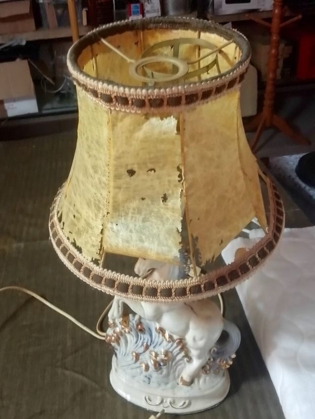 Lampada Cavallo Ceramica Vintage