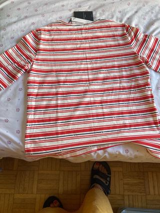Camiseta Cortefiel rayas rojas M
