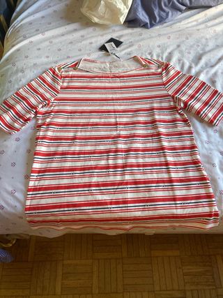 Camiseta Cortefiel rayas rojas M