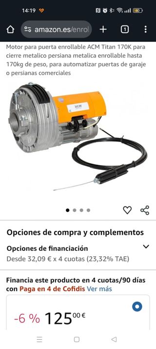 Motor persiana ACM 170Nm