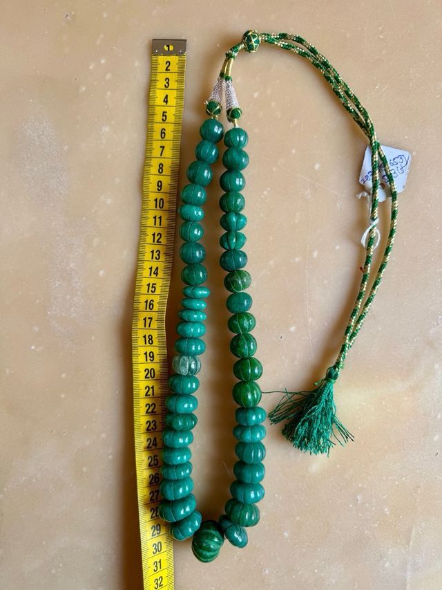 Collana Indiana in smeraldo massivo intarsiato