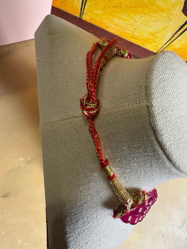 Collana Indiana a 3 fili in Agata Rosa 