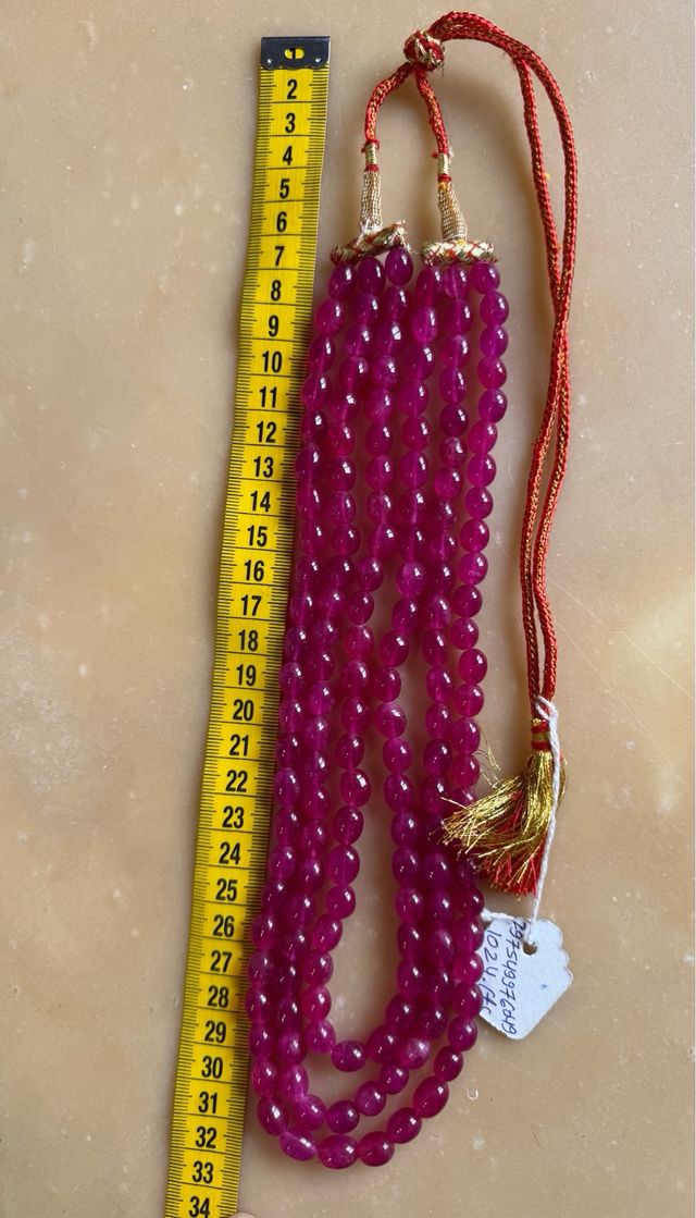 Collana Indiana a 3 fili in Agata Rosa 