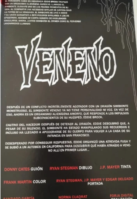 Venom Número 7 Grapa Panini Comics