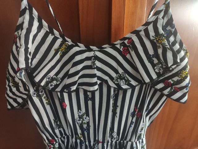 Vestido rayas blanco-negro. Talla m l