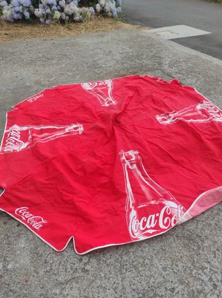 Tela de Sombrilla Coca-Cola roja