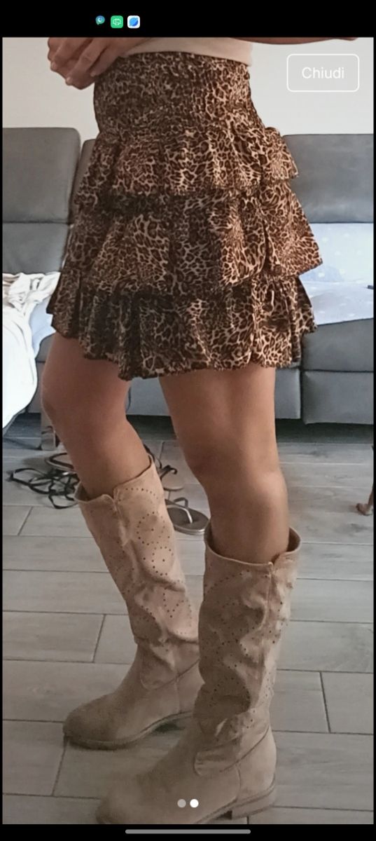 Gonna corta animalier