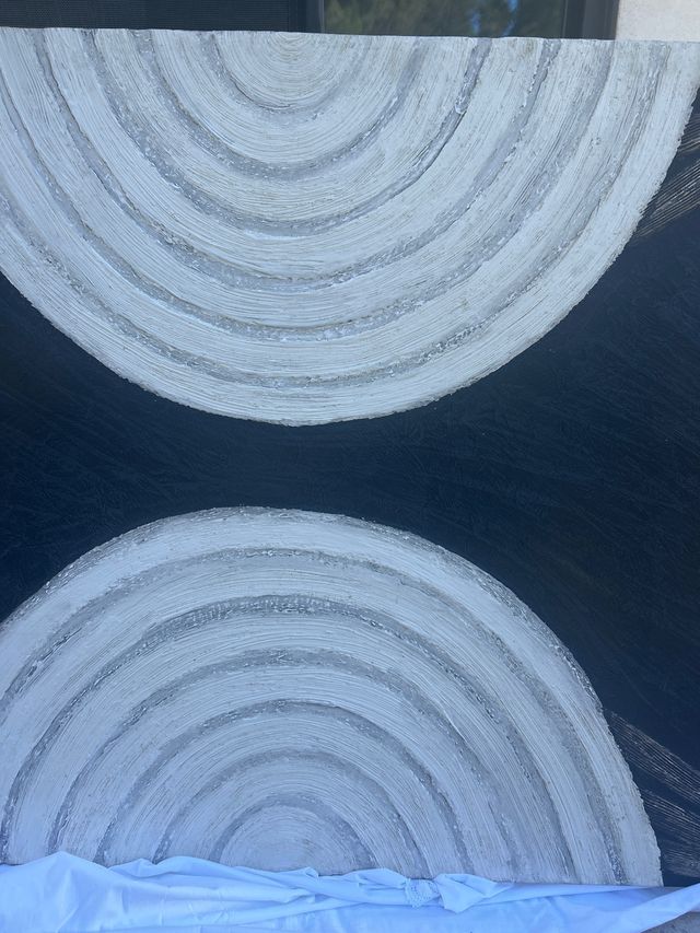 Cuadro abstracto blanco y negro