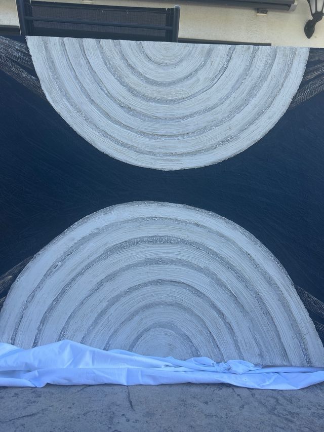 Cuadro abstracto blanco y negro