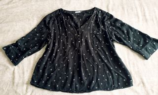 Blusa negra manga 3/4 - 4XL