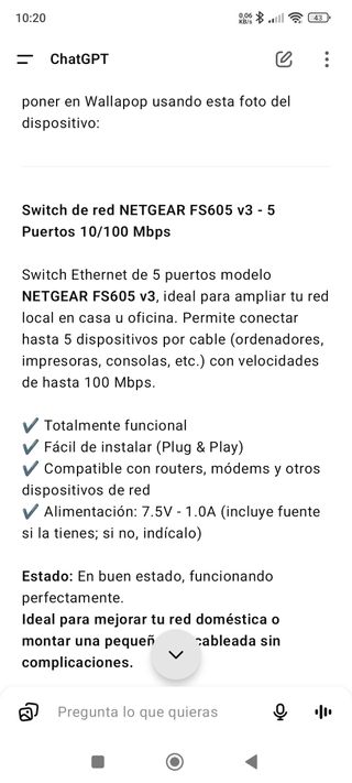 NETGEAR FS605 v3 - Switch 5 puertos