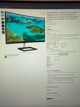 Monitor Philips 328EC - 32" Curvo