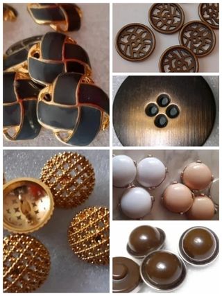 Lote 6 botones metal- 7 modelos