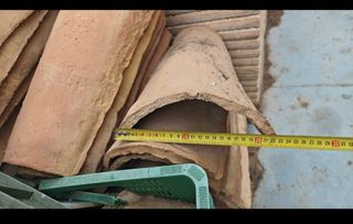 Tejas antiguas de arcilla