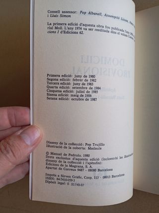Manuel de Pedrolo Domicili Provisional 