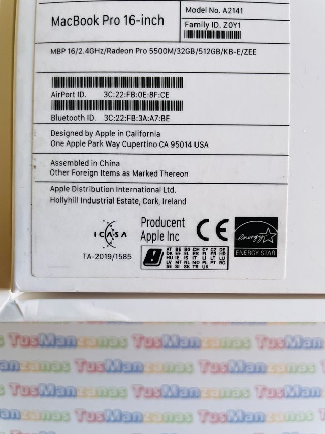 MacBook Pro 16" 32GB 512GB Plata i9