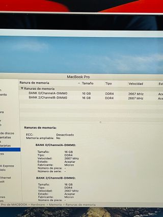 MacBook Pro 16" 32GB 512GB Plata i9