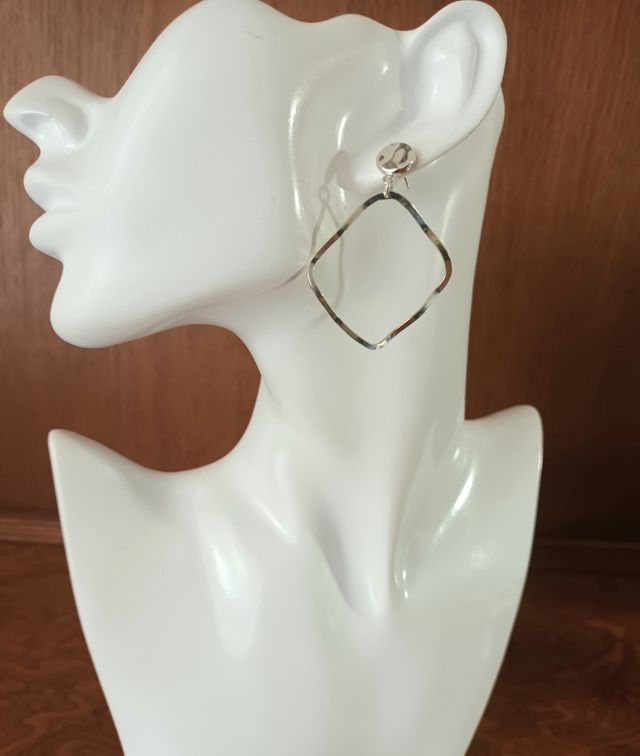 Pendientes Plata Ley - Diseño Cuadrado